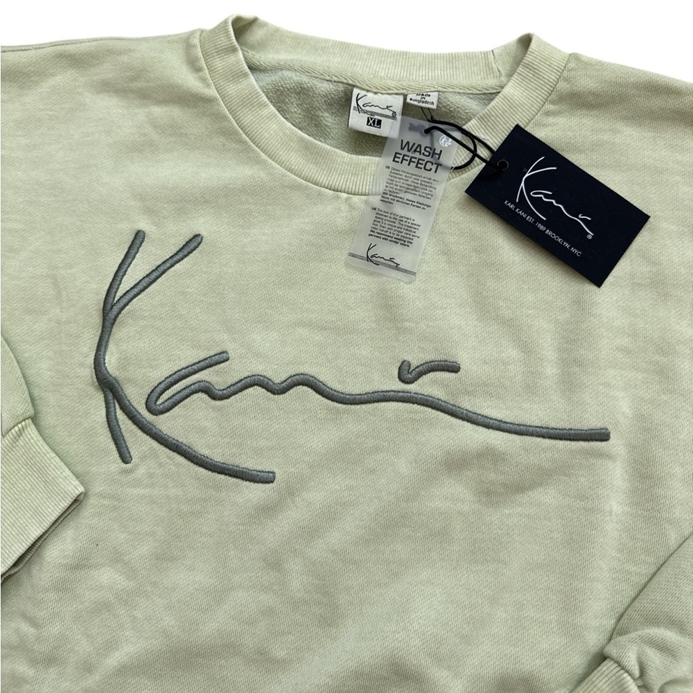 Karl Kani Y2K Women’s Cropped Sweatshirt Size XL Dusty Green NWTS Hip Hop Street
